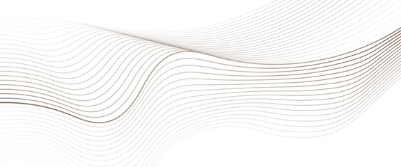 Vector abstract smooth flowing wave lines on a white background with wave element design.	
