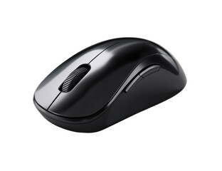 Black wireless computer mouse isolated on transparent background