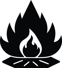Burning campfire vector icon.eps