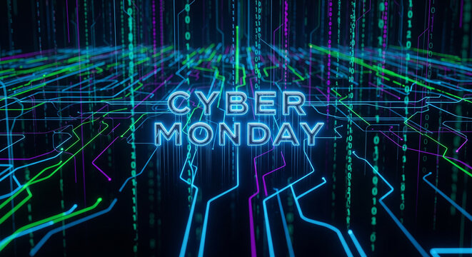 Dynamic Cyber Monday digital network sale announcement - Powered by Adobe