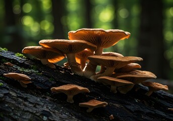 A macro shot of mushrooms