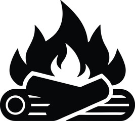 Firewood flame vector icon.eps