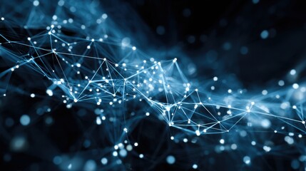 glowing blue network connections abstract