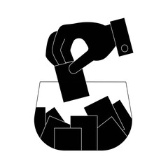 Raffle linear icon. Gambling competition. Choosing random numbered ticket. Prize giveaway. Thin line customizable illustration. Contour symbol. Vector isolated outline drawing. Editable stroke