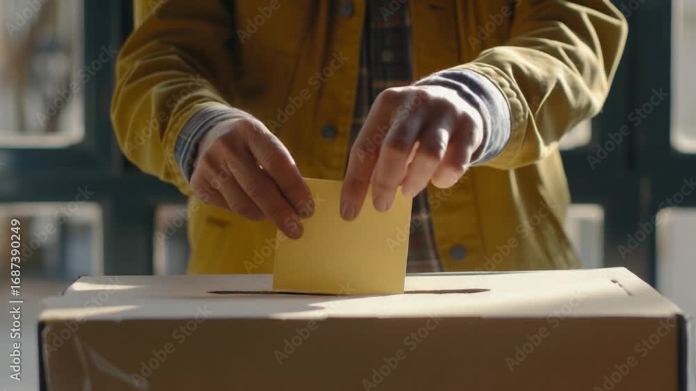 Poster A person stores a document in a file folder