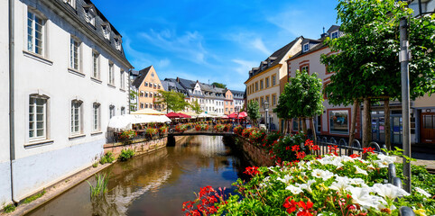Saarburg town on Saar river, Saarland, Germany