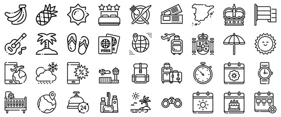 Travel and Vacation Icons: A Comprehensive Collection of Holiday Symbols