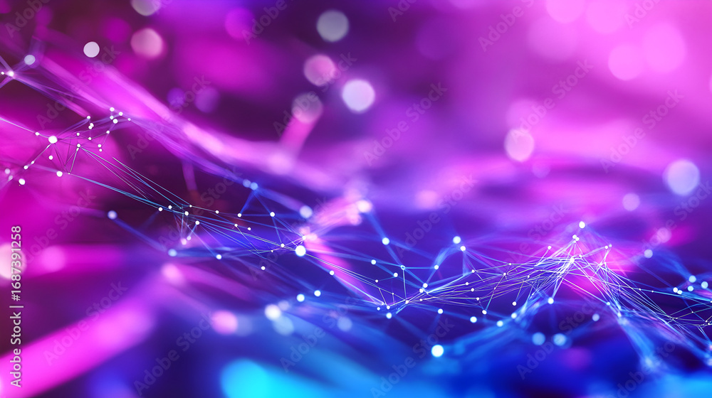 Aufkleber abstract background showcasing a digital network with interconnected dots and lines
