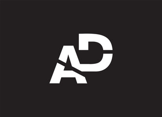 AD letter logo design and monogram logo