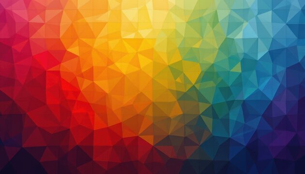 abstract geometric mosaic rainbow background, position a subject at the bottom with ample copy space above.