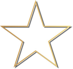 Shining Gradient Line Star Symbol with Drop Shadow – High-Quality Golden Vector Illustration of Star Icon for Digital and Print Use