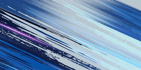 Abstract speed lines style dark blue and light color halftone banner design template. abstract background