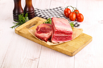 Raw beef rib for cooking