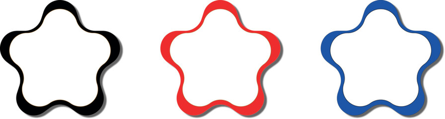 Vivid Collection of Realistic 3D Multicolored Vector Star Shapes – A Set of Bright and Colorful Stars on a Clean White Background