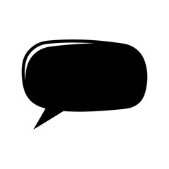 Fototapeta premium Solid black rectangular speech bubble icon for communication and dialogue