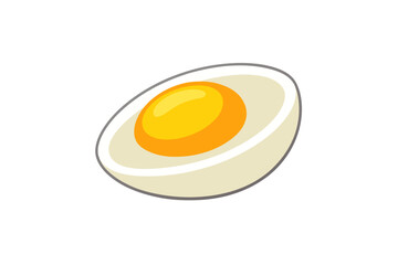 slice of boil egg on a white background