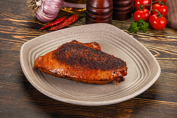 Roasted duck breast in cherry