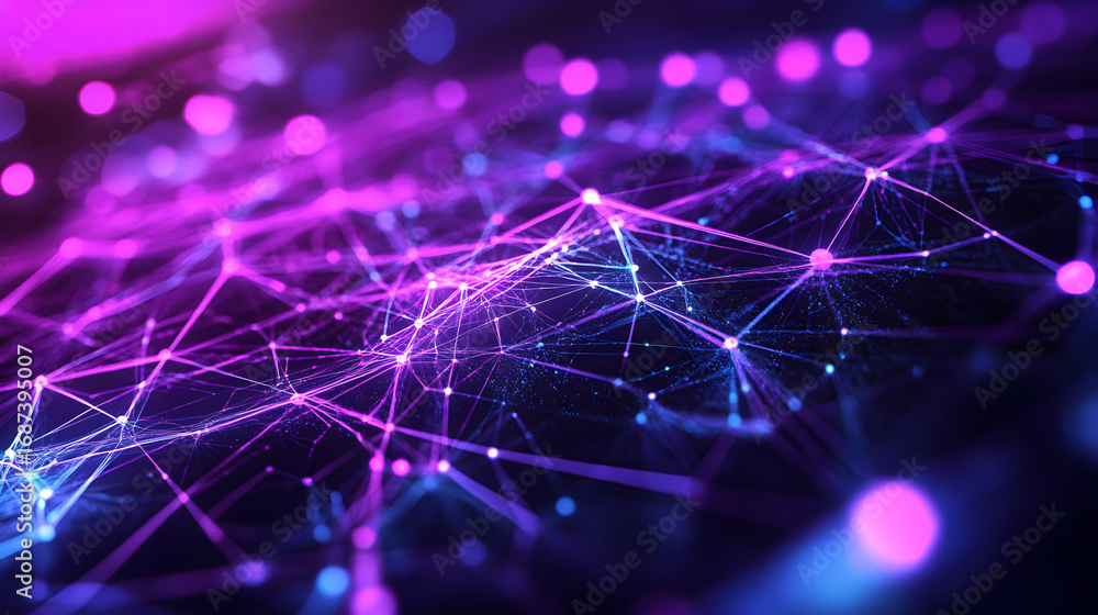 Aufkleber abstract technology background with glowing lines and connection points