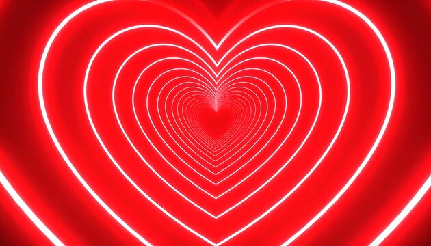 Red neon heart tunnel