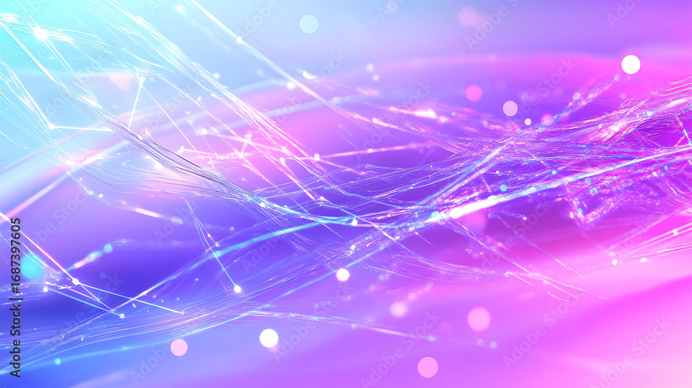 Poster futuristic network connections forming abstract vibrant patterns in the cyberspace