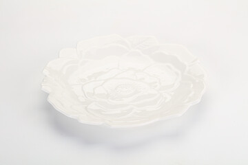 White ceramic empty plate dishware