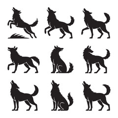 Fox Silhouette Icon Vector Designs