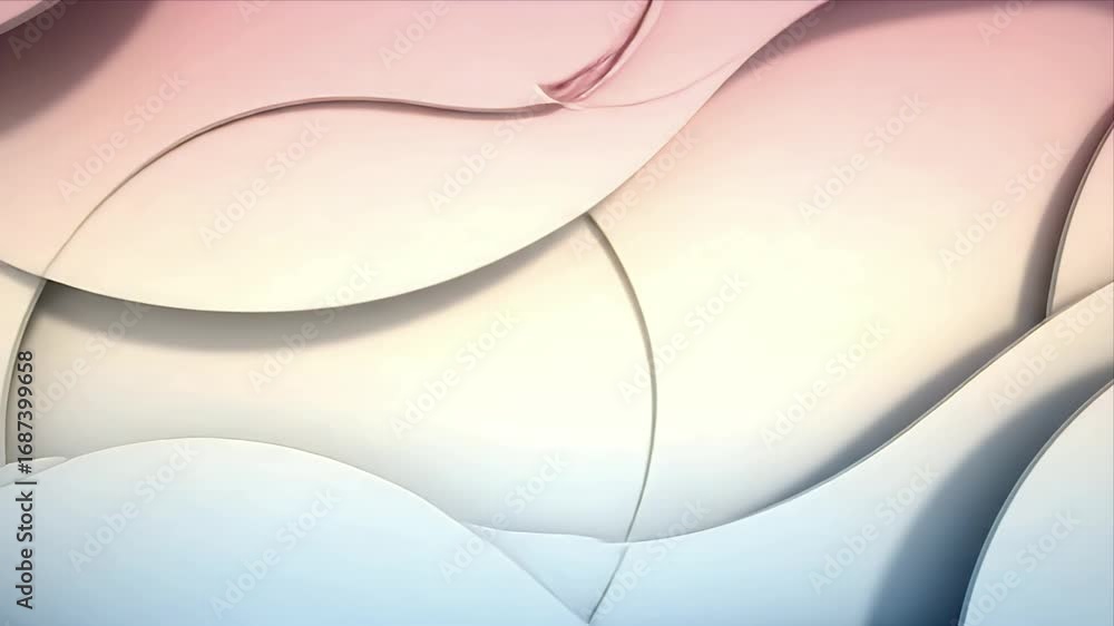 Poster abstract flowing curved shapes background with soft pastel gradient colors and subtle shadows