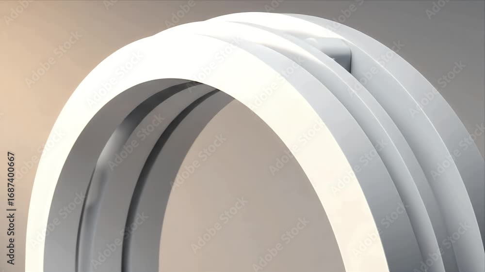 Poster abstract white arches moving seamless loop background