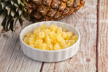 Dry yellow sweet pineapple candy
