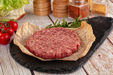 Raw beef cutlet for burger