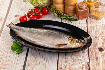 Raw whole salted herring fish