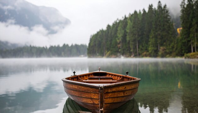 Lonely Boat on Lake