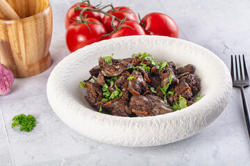 Roasted chicken liver with green onion