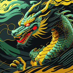 Asian dragon vector