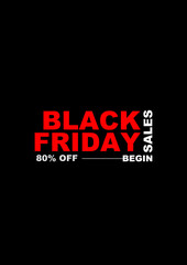 Obraz premium Black Friday Promotion Flyer – Red and White Typography on Dark Background