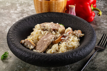 Risotto woth fried duck breast