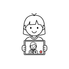 Child&rsquo;s Virtual Doctor Visit &ndash; Tablet-Based Telemedicine with Smiling Medic