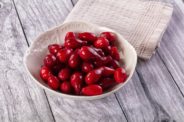 Red ripe sweet juicy dogwood