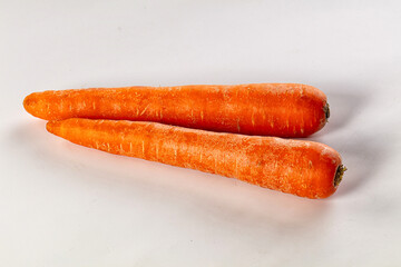 Young orange ripe carrot heap