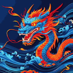 Asian dragon vector