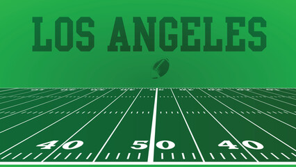 Los Angeles Drawings Of City Names, American Football green field, Vector Illustration Abstract Editable image, Social Media and web Post