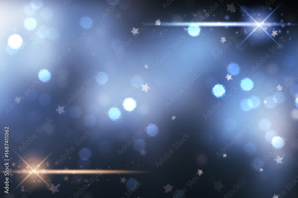 Poster blue shiny bokeh background. abstract shiny blue bokeh background with glowing circles and sparkle o