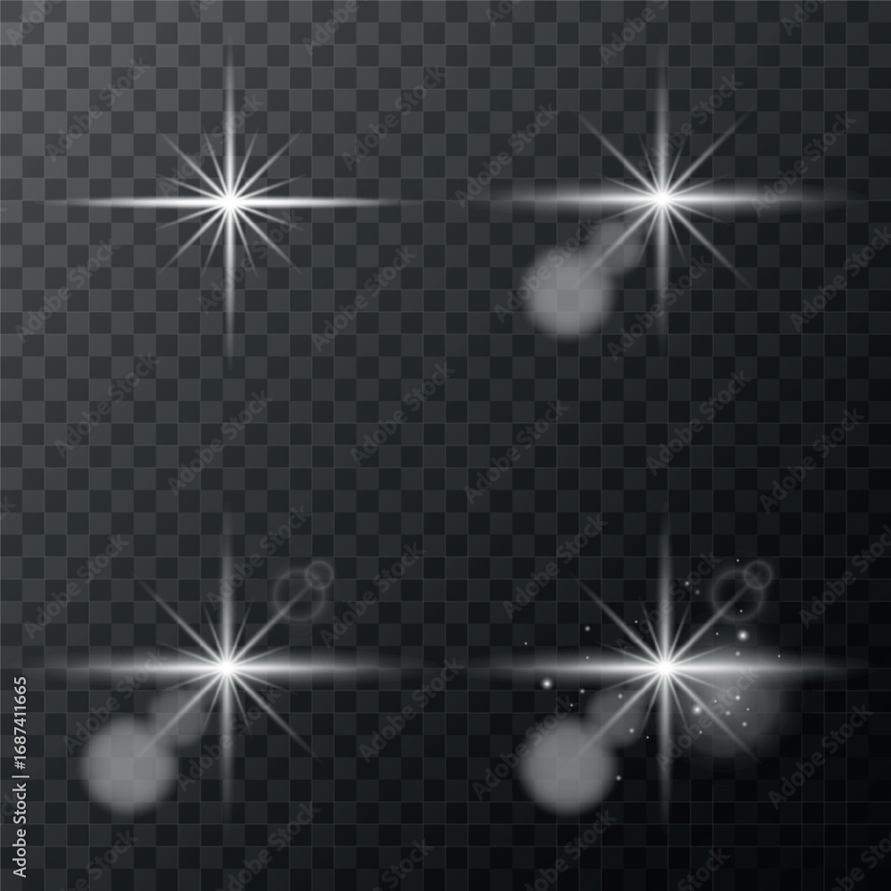 Aufkleber vector light star elements. collection of vector light star elements with sparkle effects. ideal for