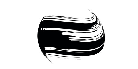 vector black line, grunge brush strokes ink paint isolated on white background