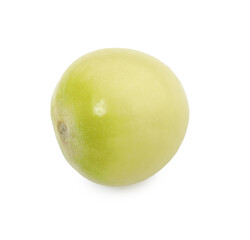One ripe green tomato isolated on white