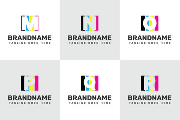 Letter M N O P Q R Printing CMYK Logo, symbolizing printing, color, and creativity