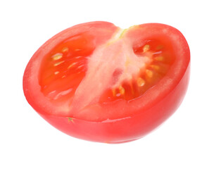 Piece of ripe red tomato isolated on white