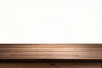 Rustic wooden table surface perfect for product placement and food photography on white background