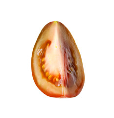Piece of ripe tomato isolated on white