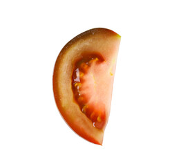 Piece of ripe tomato isolated on white